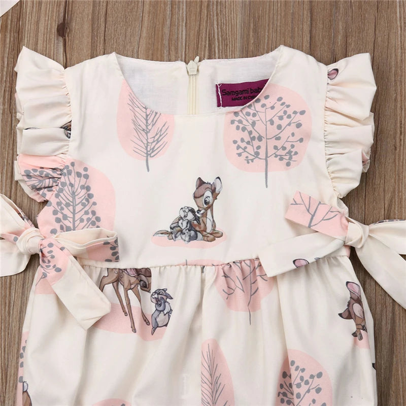 0-24M Summer Clothing Baby Girl Deer Flower