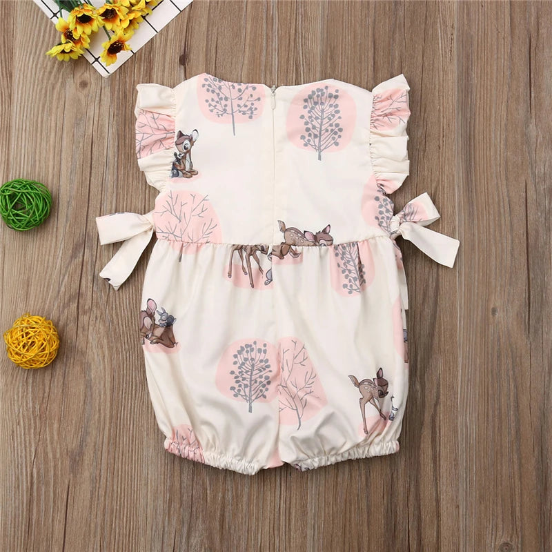 0-24M Summer Clothing Baby Girl Deer Flower