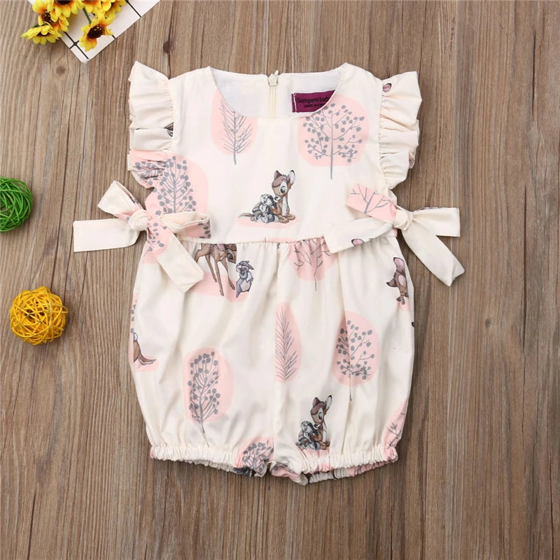 0-24M Summer Clothing Baby Girl Deer Flower