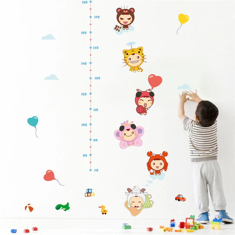 Cartoon Giraffe Growth Chart Wall Stickers Kids