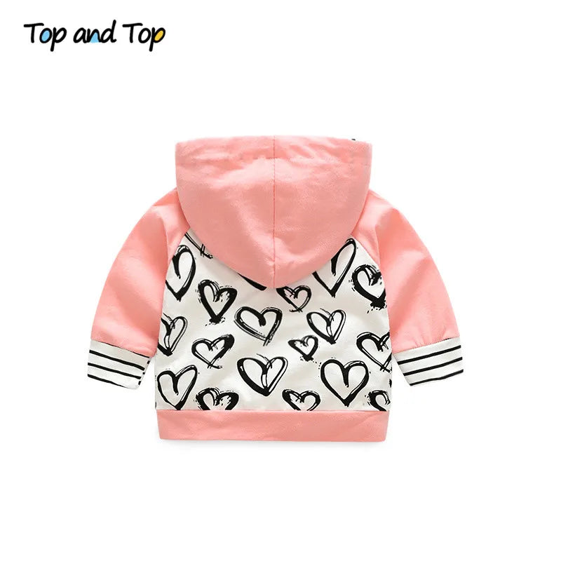 Baby Girl Hooded Sweatshirt Striped Pants 2pcs