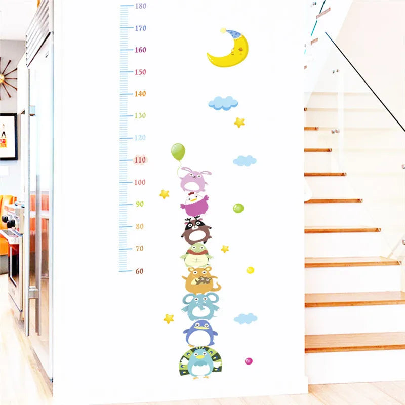 Cartoon Giraffe Growth Chart Wall Stickers Kids