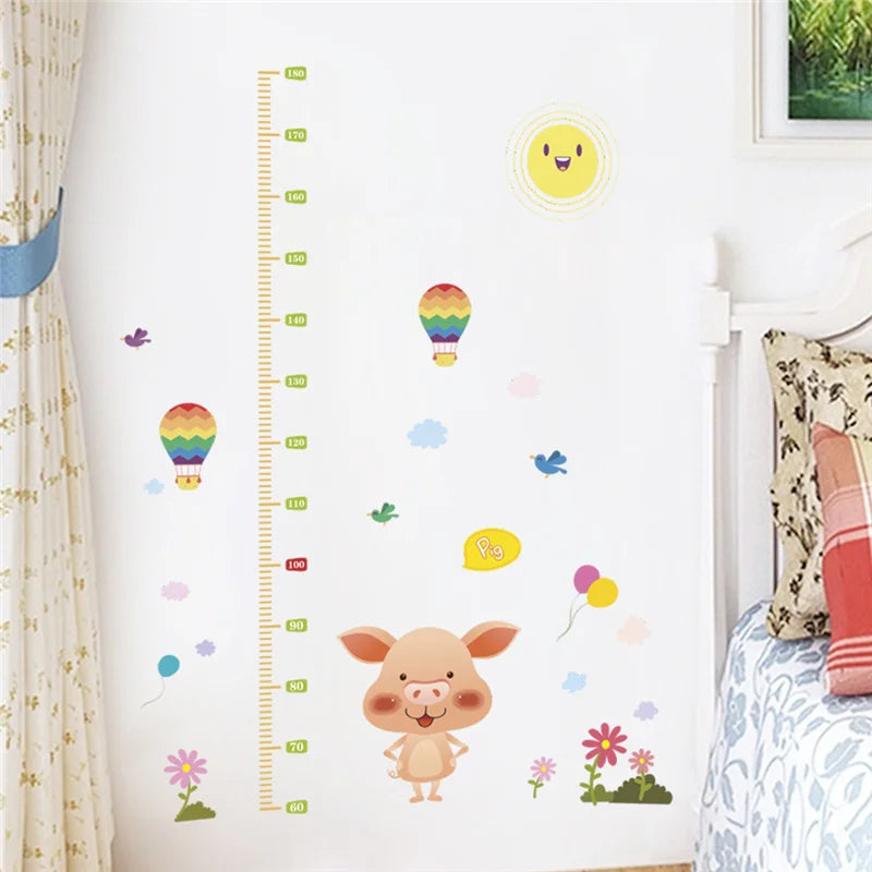 Cartoon Giraffe Growth Chart Wall Stickers Kids