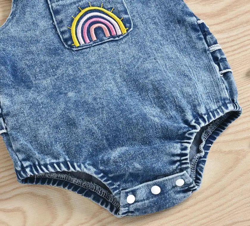 Girls Bodysuits Girls Summer Creative Rainbow