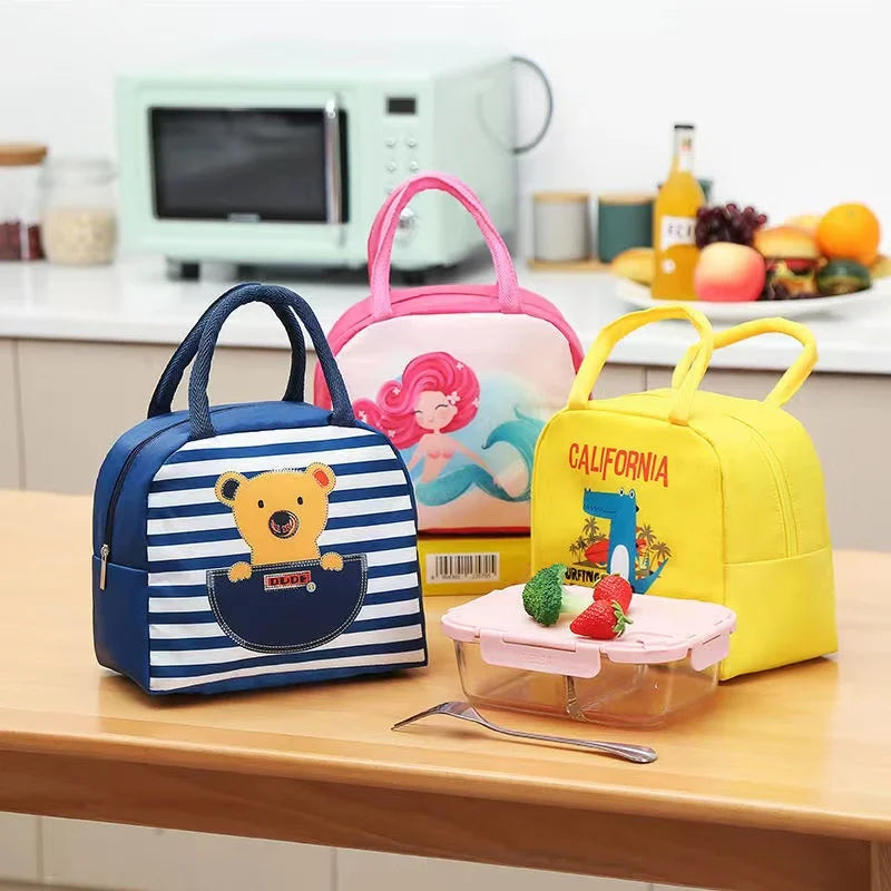 Cartoon Lunch Bags for Children Thermal Insulated