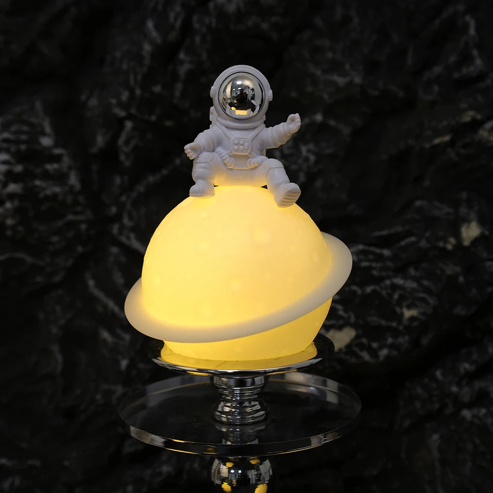 Astronaut Sitting in The Moon Night Light Creative Desktop Luminous