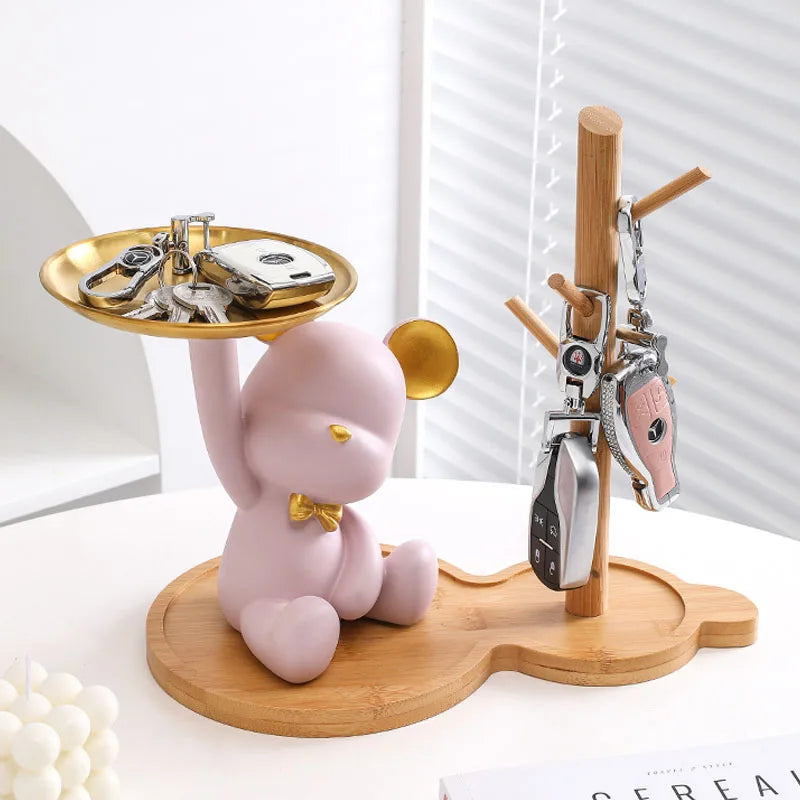 Resin Bear Tray Figurines Home Living Room