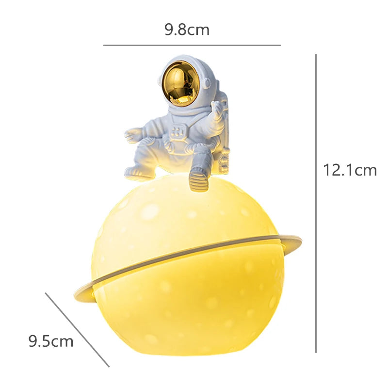 Astronaut Sitting in The Moon Night Light Creative Desktop Luminous