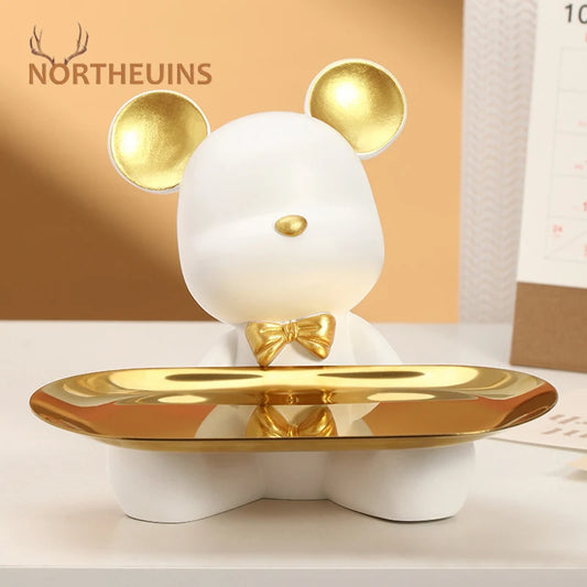 Resin Bear Tray Figurines Home Living Room