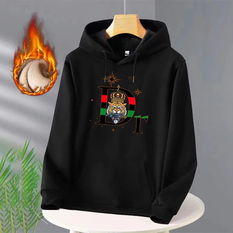 Crown and Tiger Head Funny Hoody Women Fashion