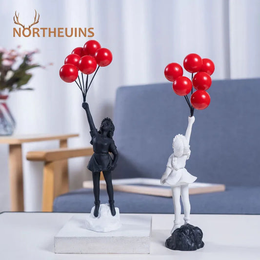 Resin Banksy Figurines for Interior Flower Thrower Statue