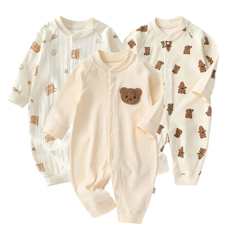 Baby Autumn Clothes Cartoon Bear Newborn One-Pieces