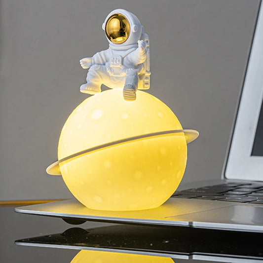 Astronaut Sitting in The Moon Night Light Creative Desktop Luminous