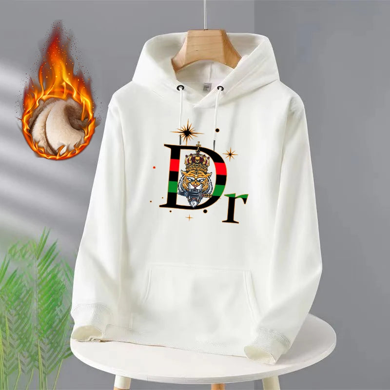 Crown and Tiger Head Funny Hoody Women Fashion