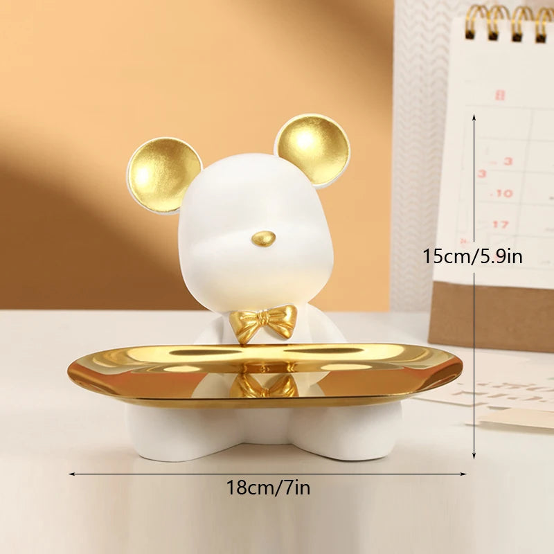 Resin Bear Tray Figurines Home Living Room